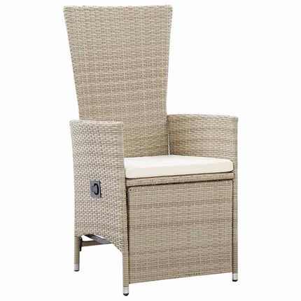 Trädgårdsmöbelset med kudde 5 pcs Beige konstrotting