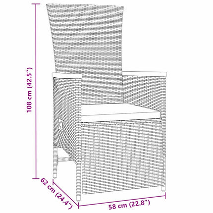 Trädgårdsmöbelset med kudde 5 pcs Beige konstrotting