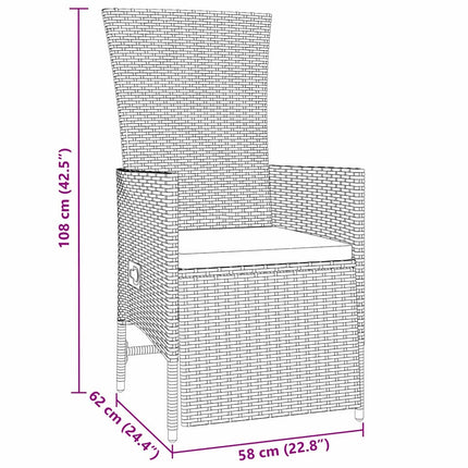 Trädgårdsmöbelset med kudde 7 pcs Beige konstrotting