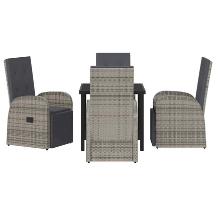 Trädgårdsmöbelset med kudde 5 pcs Grå konstrotting