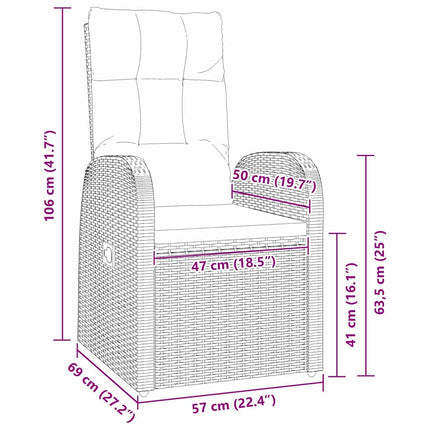 Trädgårdsmöbelset med kudde 3 pcs Svart konstrotting