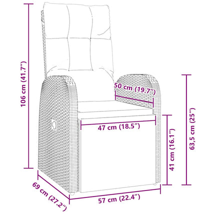 Trädgårdsmöbelset med kudde 3 pcs Svart konstrotting