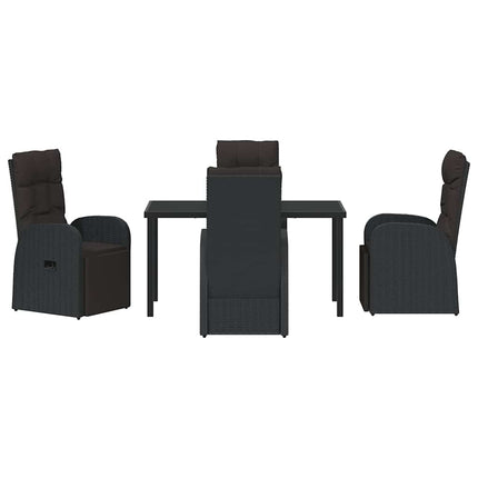 Trädgårdsmöbelset med kudde 5 pcs Svart konstrotting