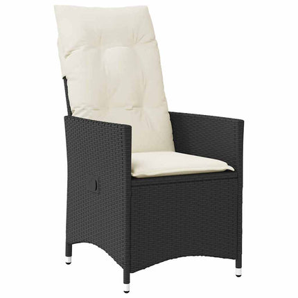 Trädgårdsmöbelset med kudde 7 pcs Svart konstrotting