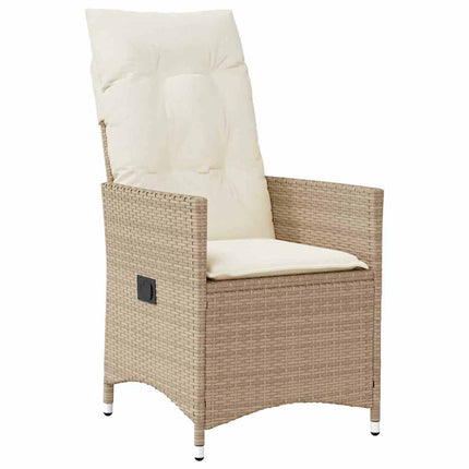 Trädgårdsmöbelset med kudde 3 pcs Beige konstrotting