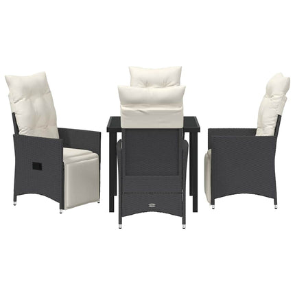 Trädgårdsmöbelset med kudde 5 pcs Svart konstrotting