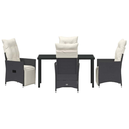 Trädgårdsmöbelset med kudde 5 pcs Svart konstrotting