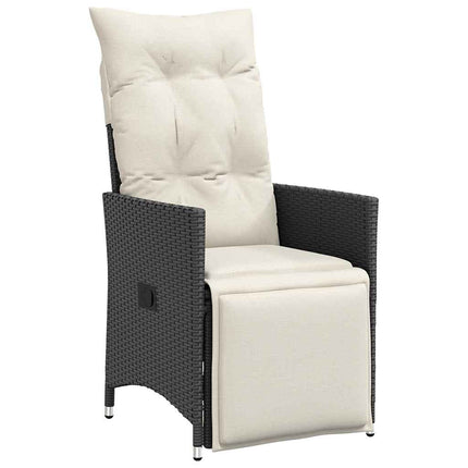 Trädgårdsmöbelset med kudde 5 pcs Svart konstrotting