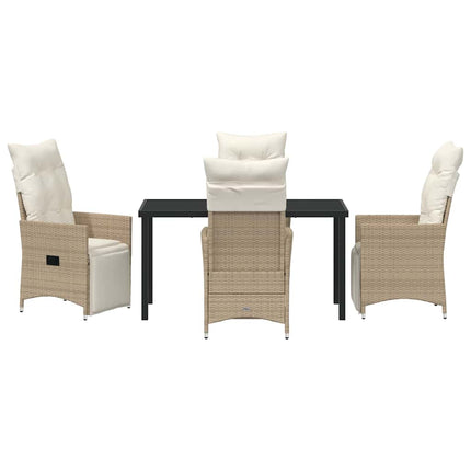 Trädgårdsmöbelset med kudde 5 pcs Beige konstrotting