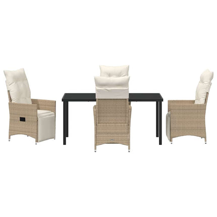 Trädgårdsmöbelset med kudde 5 pcs Beige konstrotting