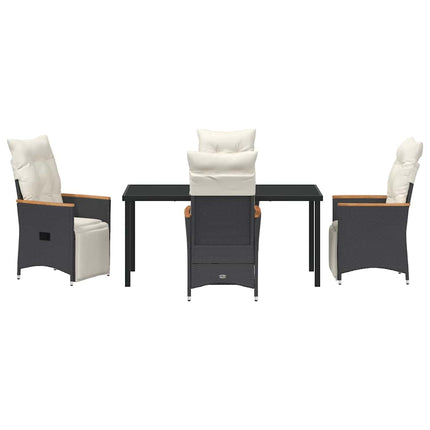 Trädgårdsmöbelset med kudde 5 pcs Svart konstrotting