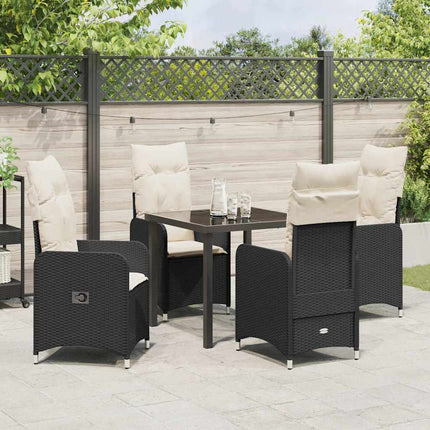 Trädgårdsmöbelset 5 pcs Svart konstrotting