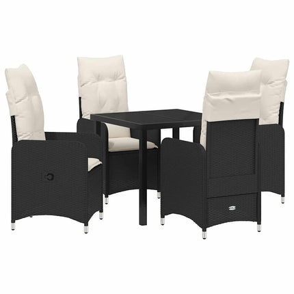 Trädgårdsmöbelset 5 pcs Svart konstrotting