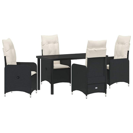 Trädgårdsmöbelset 5 pcs Svart konstrotting