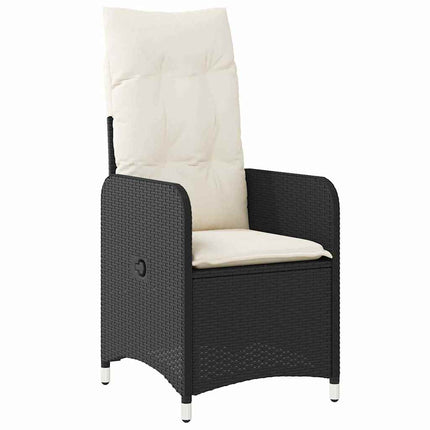 Trädgårdsmöbelset 5 pcs Svart konstrotting