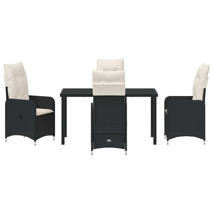 Trädgårdsmöbelset 5 pcs Svart konstrotting