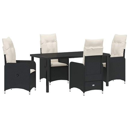 Trädgårdsmöbelset 5 pcs Svart konstrotting