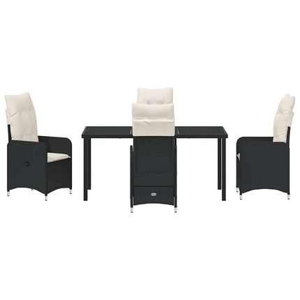 Trädgårdsmöbelset 5 pcs Svart konstrotting