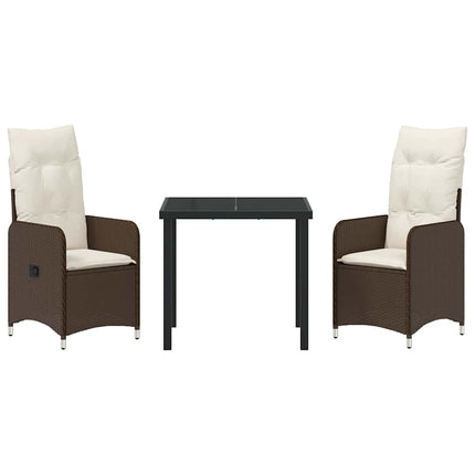 Trädgårdsmöbelset 3 pcs Brun konstrotting