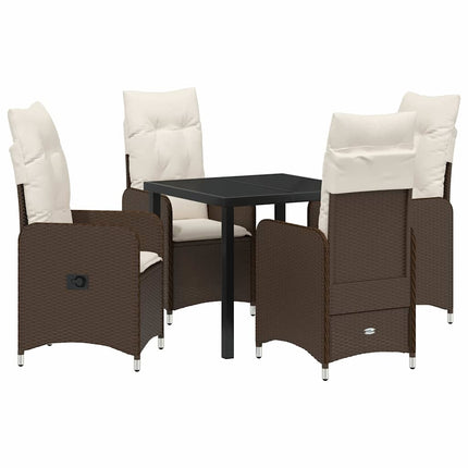 Trädgårdsmöbelset 5 pcs Brun konstrotting