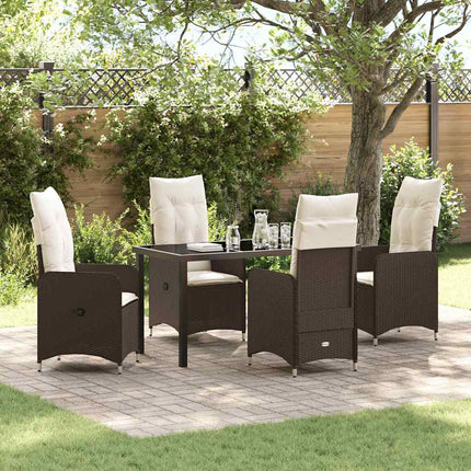 Trädgårdsmöbelset 5 pcs Brun konstrotting