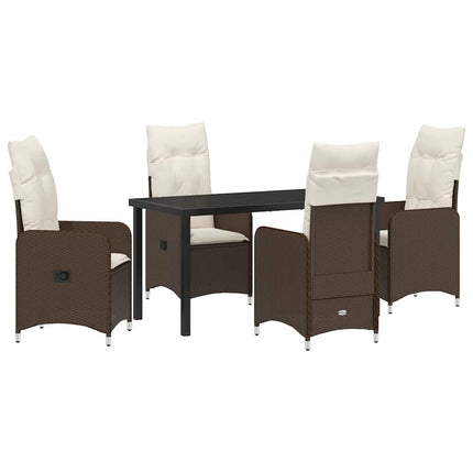 Trädgårdsmöbelset 5 pcs Brun konstrotting