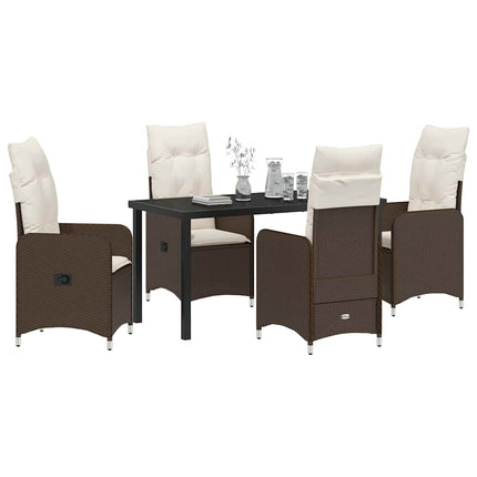 Trädgårdsmöbelset 5 pcs Brun konstrotting