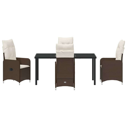 Trädgårdsmöbelset 5 pcs Brun konstrotting