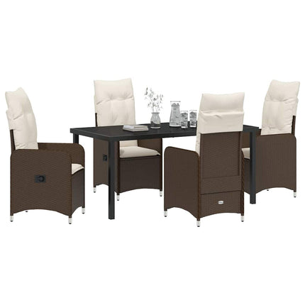 Trädgårdsmöbelset 5 pcs Brun konstrotting