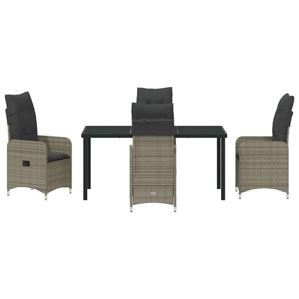 Trädgårdsmöbelset 5 pcs Grå konstrotting