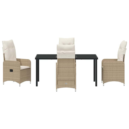 Trädgårdsmöbelset 5 pcs Beige konstrotting