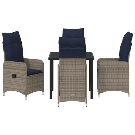 Trädgårdsmöbelset 5 pcs Svart konstrotting