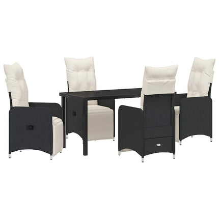 Trädgårdsmöbelset 5 pcs Svart konstrotting