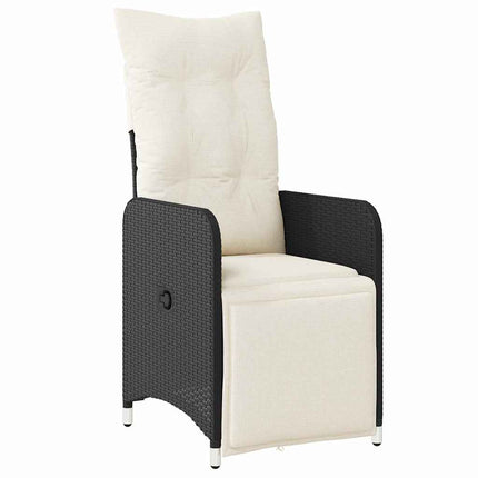Trädgårdsmöbelset 5 pcs Svart konstrotting