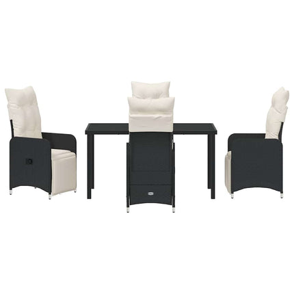 Trädgårdsmöbelset 5 pcs Svart konstrotting