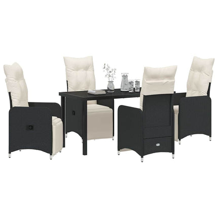 Trädgårdsmöbelset 5 pcs Svart konstrotting