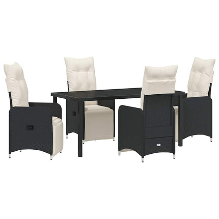 Trädgårdsmöbelset 5 pcs Svart konstrotting