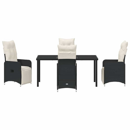 Trädgårdsmöbelset 5 pcs Svart konstrotting
