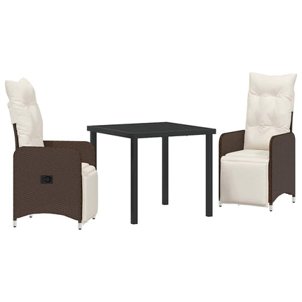 Trädgårdsmöbelset 3 pcs Brun konstrotting