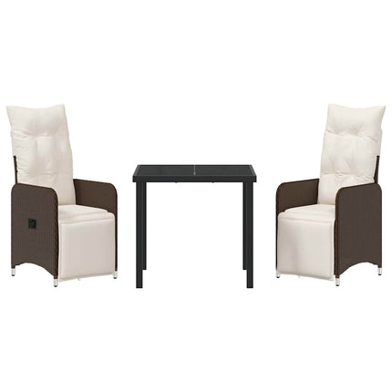 Trädgårdsmöbelset 3 pcs Brun konstrotting