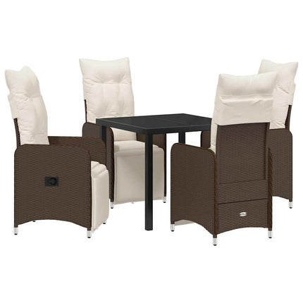 Trädgårdsmöbelset 5 pcs Brun konstrotting