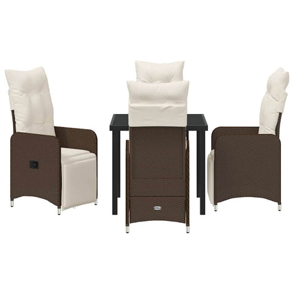 Trädgårdsmöbelset 5 pcs Brun konstrotting