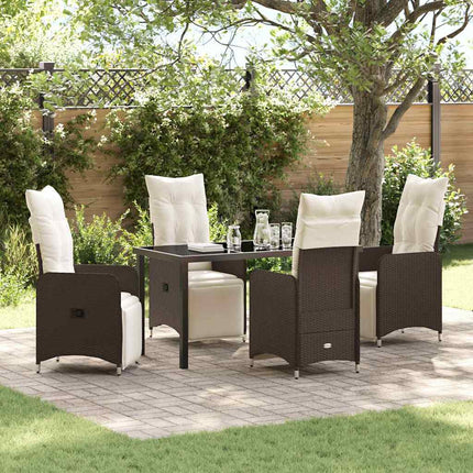 Trädgårdsmöbelset 5 pcs Brun konstrotting