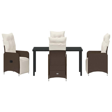 Trädgårdsmöbelset 5 pcs Brun konstrotting