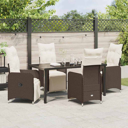 Trädgårdsmöbelset 5 pcs Brun konstrotting
