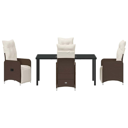 Trädgårdsmöbelset 5 pcs Brun konstrotting
