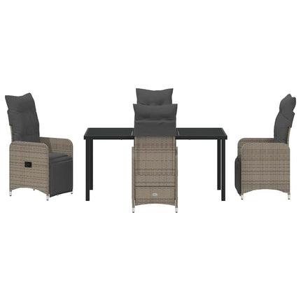 Trädgårdsmöbelset 5 pcs Grå konstrotting