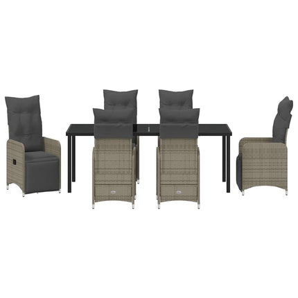 Trädgårdsmöbelset 7 pcs Grå konstrotting