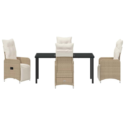 Trädgårdsmöbelset 5 pcs Beige konstrotting