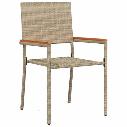 Trädgårdsmöbelset med kudde 7 pcs Beige konstrotting